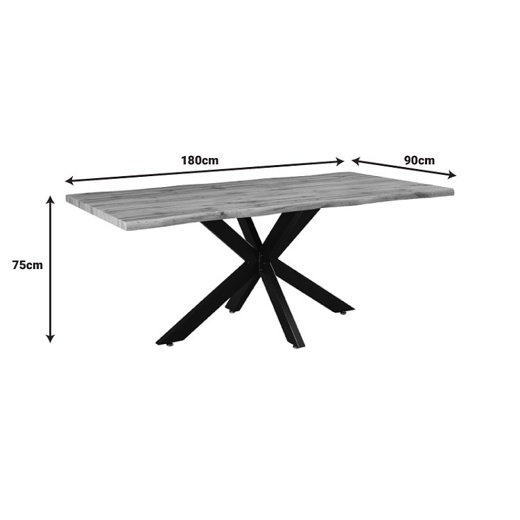 Tραπέζι Gilman pakoworld MDF sonoma-μαύρο 180x90x75εκ 235-000022