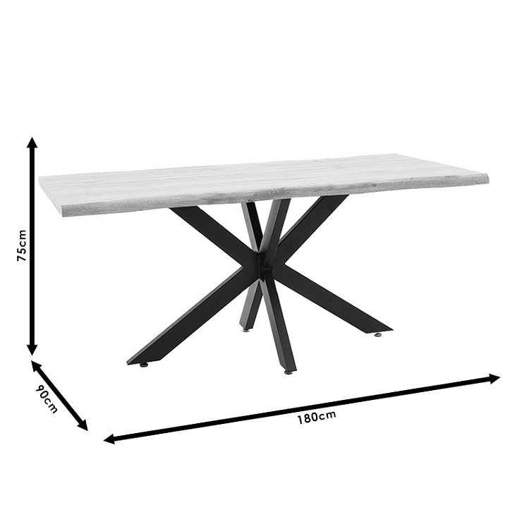 Tραπέζι Gilman pakoworld MDF sonoma-μαύρο 180x90x75εκ 235-000022