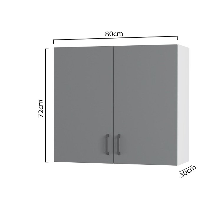 Modest Πάνω Ντουλάπι Ανθρακί 80x32x72εκ W8072M03