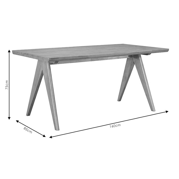 Τραπέζι Winslow pakoworld ξύλο rubberwood ανοικτό καρυδί 160x85x75εκ 247-000001