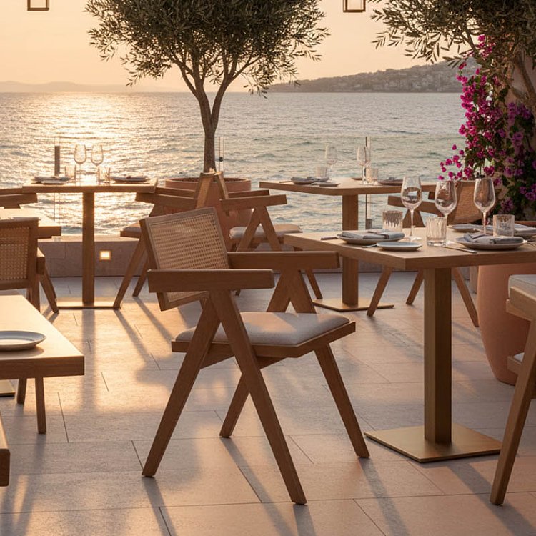 Πολυθρόνα Winslow pakoworld ξύλο rubberwood ανοικτό καρυδί-pvc rattan φυσικό-ύφασμα γκρι 2τμχ 247-000004