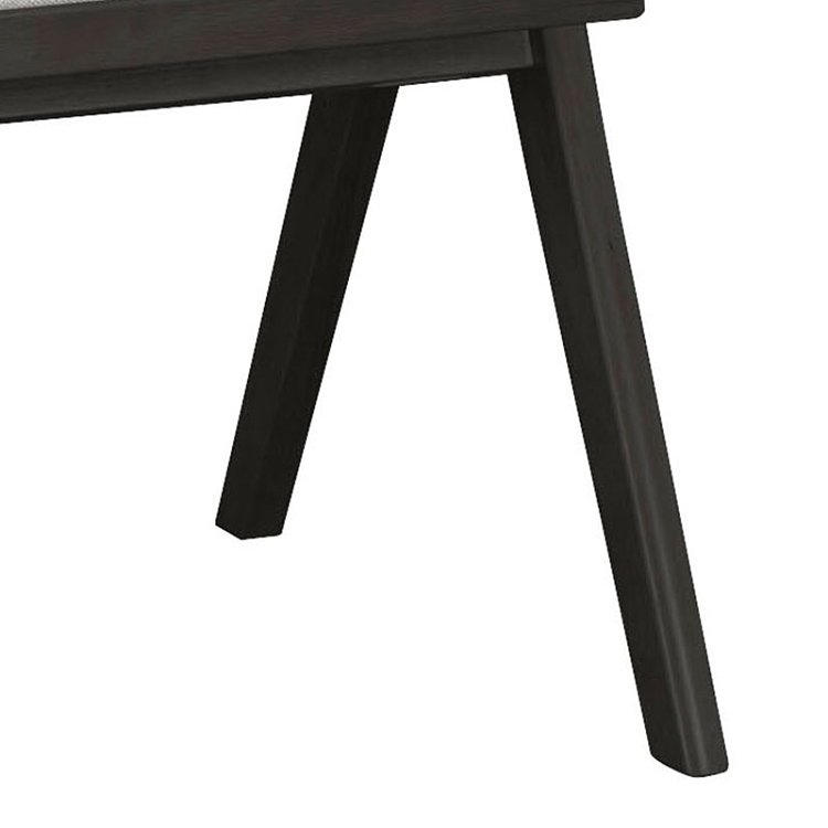 Πολυθρόνα Winslow pakoworld ξύλο rubberwood μαύρο-pvc rattan φυσικό-ύφασμα γκρι 2τμχ 247-000005