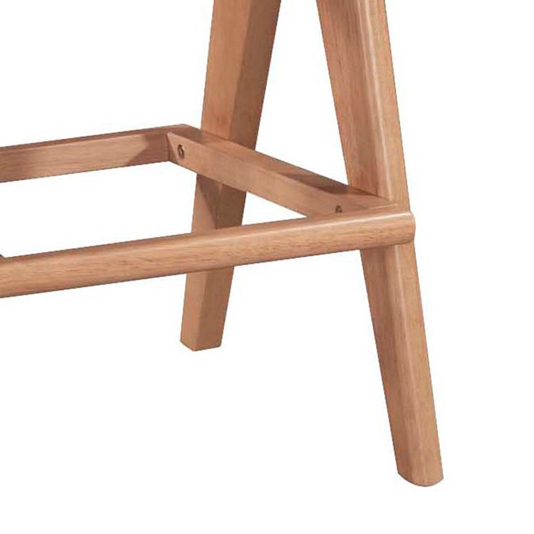 Σκαμπό bar Winslow pakoworld ξύλο rubberwood ανοικτό καρυδί-pvc rattan φυσικό-ύφασμα γκρι 44.5x46x98εκ 2τμχ 247-000007