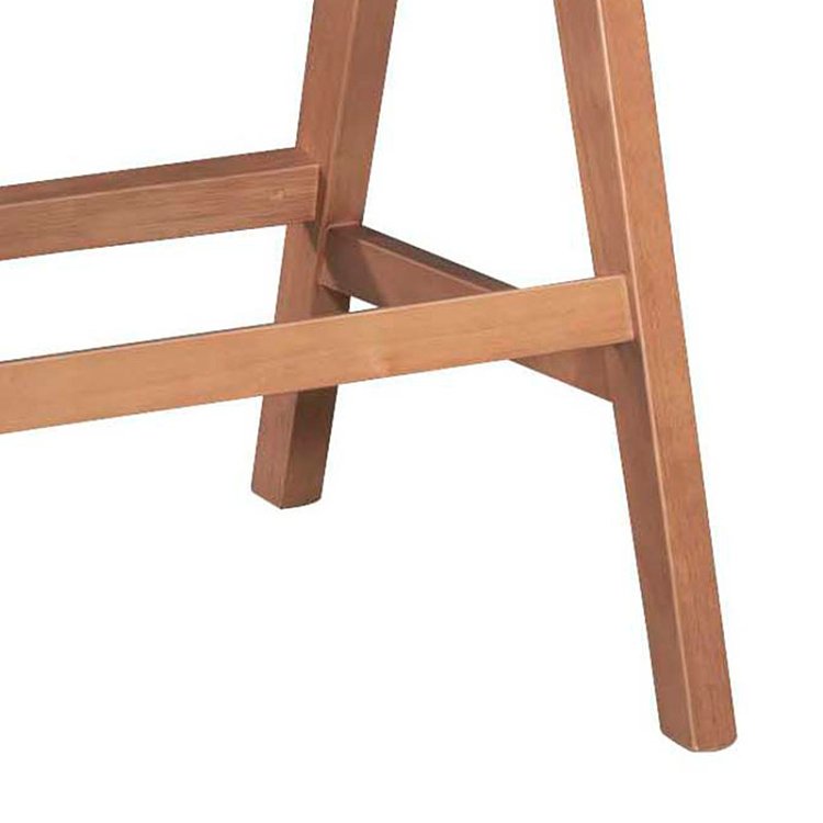 Σκαμπό bar Winslow pakoworld ξύλο rubberwood ανοικτό καρυδί-pvc rattan φυσικό-ύφασμα γκρι 2τμχ 247-000009
