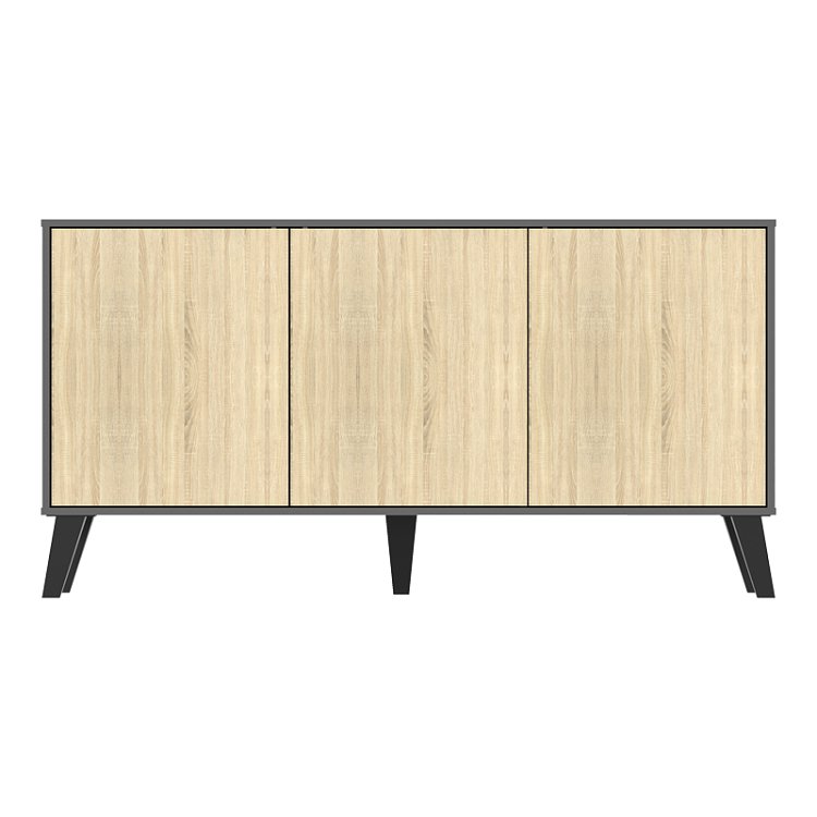 Μπουφές Billie pakoworld ανθρακί-sonoma 149x40x77εκ 248-000029