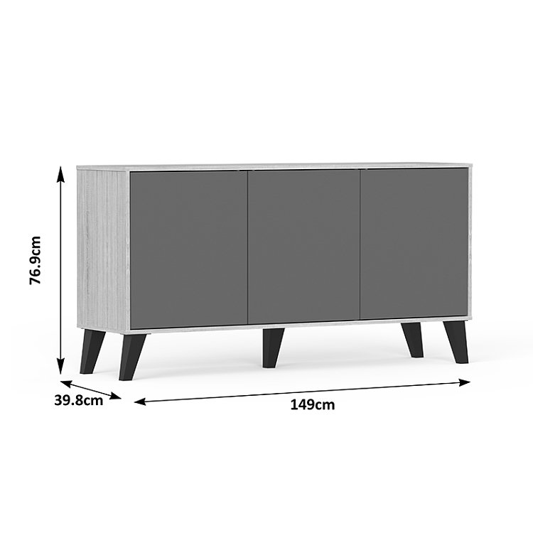 Μπουφές Billie pakoworld sonoma-ανθρακί149x40x77εκ 248-000034