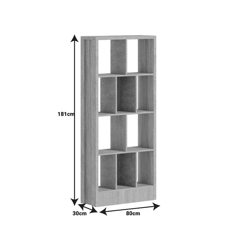Βιβλιοθήκη Dividre pakoworld sonoma oak μελαμίνης 80x30x181εκ 249-000049