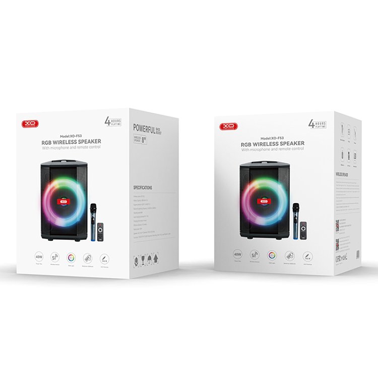 XO F53 Φορητό Ηχείο Bluetooth RGB φωτισμό 40W 249-0104