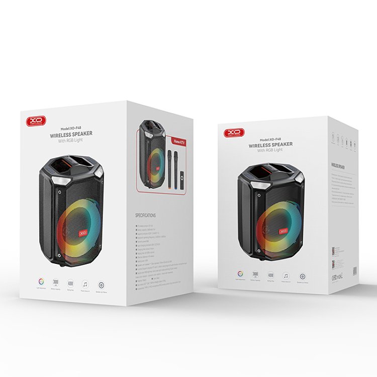 XO F48 Φορητό Ηχείο Bluetooth 8 Ιντσών RGB Φωτισμό 40W 249-0105