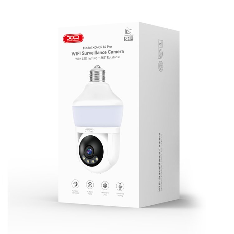 XO CR14 Wi-Fi Κάμερα Εσωτερικού Χώρου 5ΜΡ Ε27 LED pan/tilt 249-0229