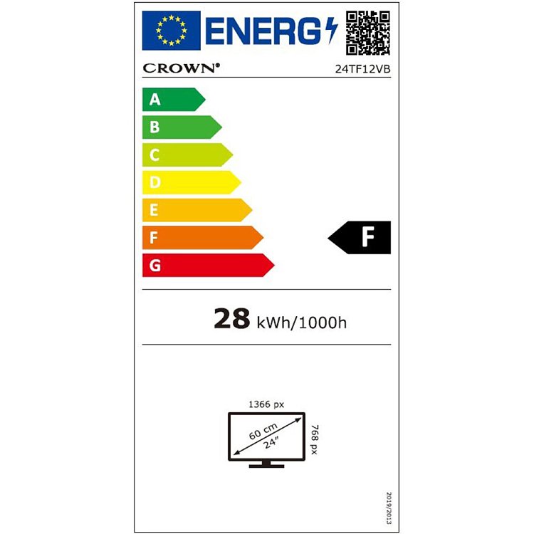 CROWN 24TF12VB Τηλεόραση 24" HD LED