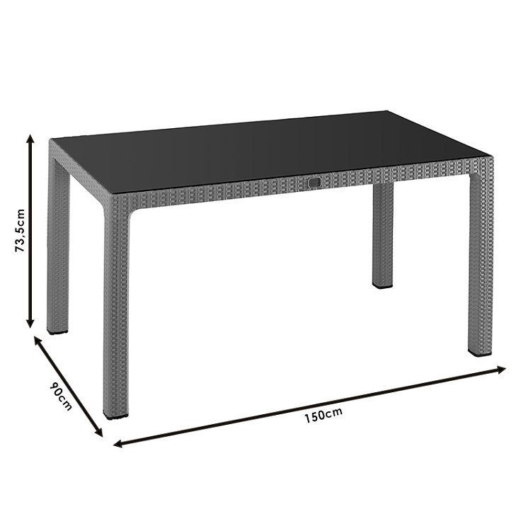 Τραπέζι Explore pakoworld με UV protection PP καφέ 150x90x73.5εκ 253-000029