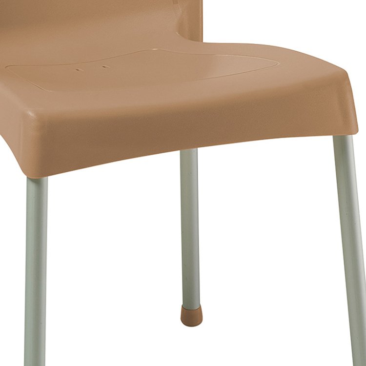 Καρέκλα Crafted pakoworld PP cappucino-αλουμίνιο γκρι 253-000037