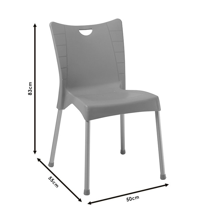 Καρέκλα Crafted pakoworld PP cappucino-αλουμίνιο γκρι 253-000037