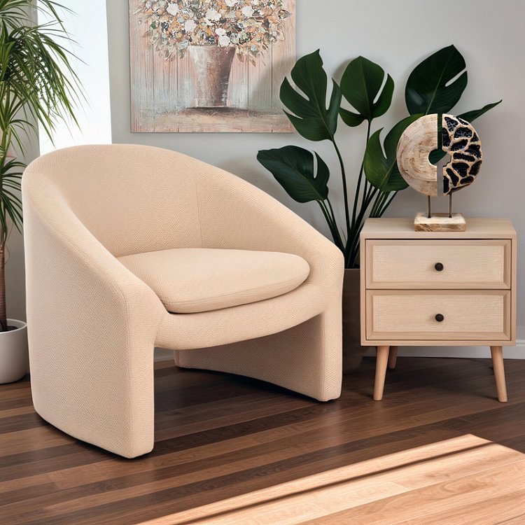 Πολυθρόνα Mordak pakoworld μπεζ ύφασμα 82x72x74εκ 255-000068