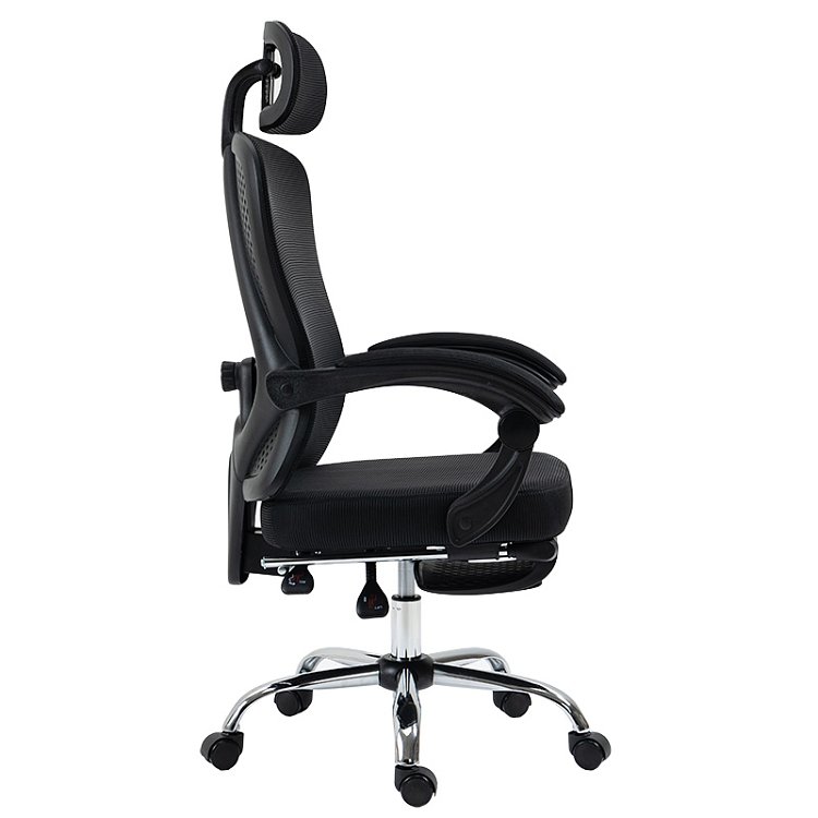 Καρέκλα γραφείου διευθυντή με υποπόδιο Titan pakoworld Premium Quality ύφασμα-mesh χρώμα μαύρο 256-000003