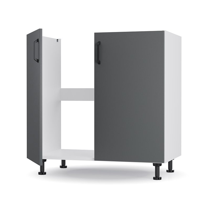 Modest Κάτω Ντουλάπι Νεροχύτη Ανθρακί 80x48x82cm LS8082M03