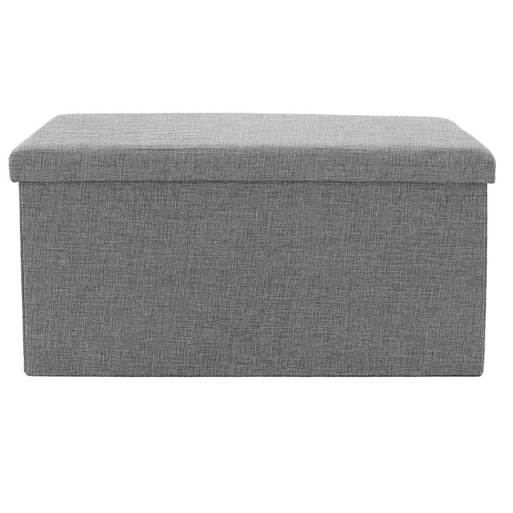 Σκαμπό-μπαούλο Greatness pakoworld ύφασμα γκρι 76x38x38εκ 257-000001
