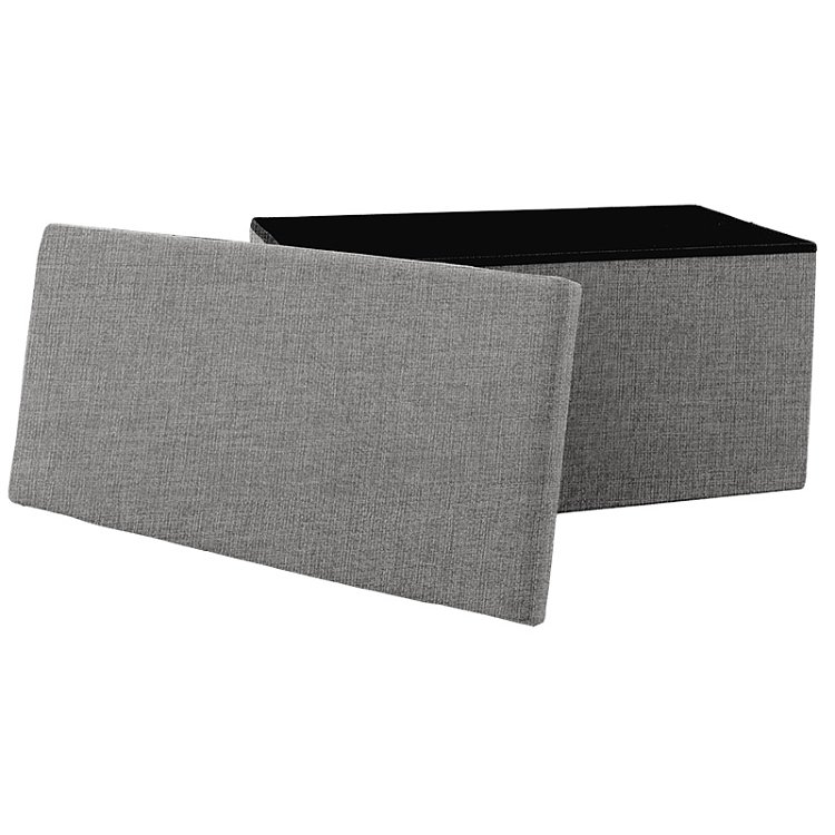 Σκαμπό-μπαούλο Greatness pakoworld ύφασμα γκρι 76x38x38εκ 257-000001