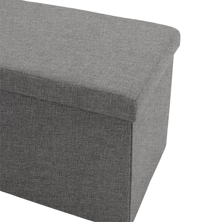 Σκαμπό-μπαούλο Greatness pakoworld ύφασμα γκρι 76x38x38εκ 257-000001