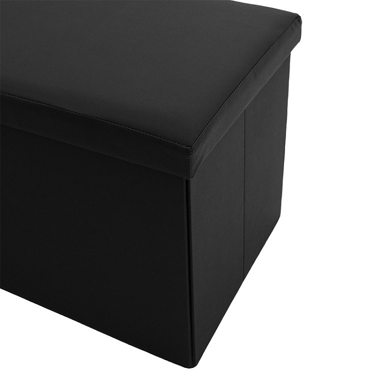 Σκαμπό-μπαούλο Cooperation pakoworld pu μαύρο 76x38x38εκ 257-000006