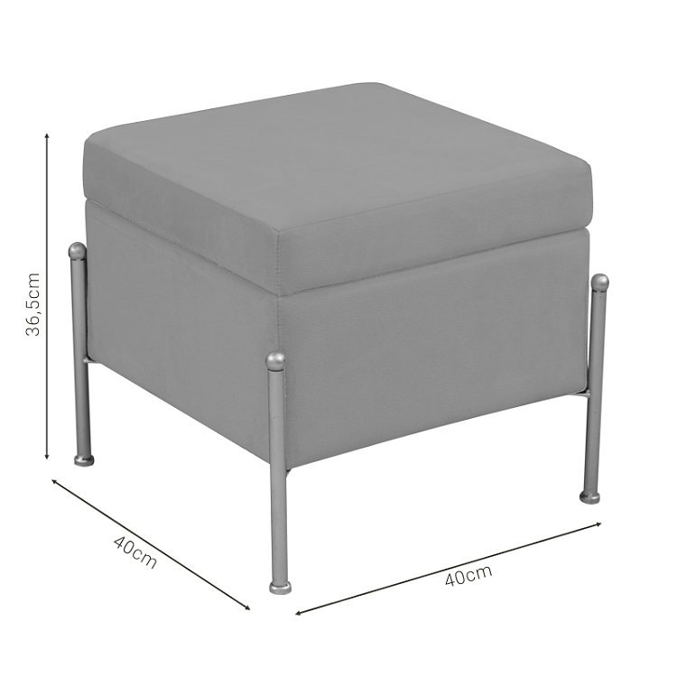 Σκαμπό-μπαούλο Panton pakoworld φυστικί-χρυσό 40x40x36.5εκ 257-000016
