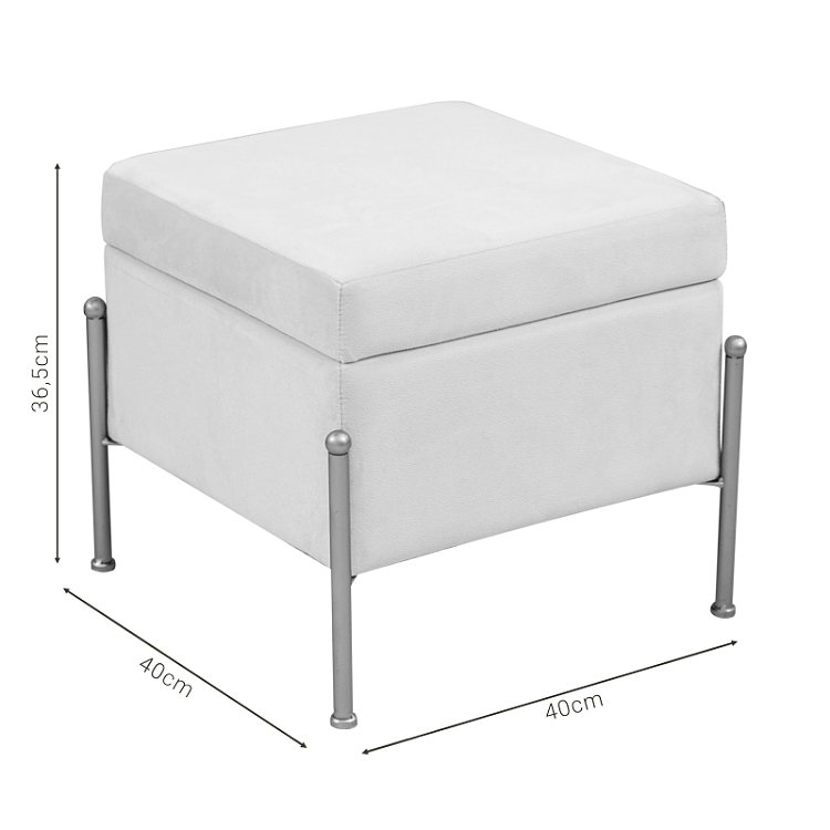 Σκαμπό-μπαούλο Panton pakoworld βελούδο κρεμ-χρυσό 40x40x36,5εκ 257-000017