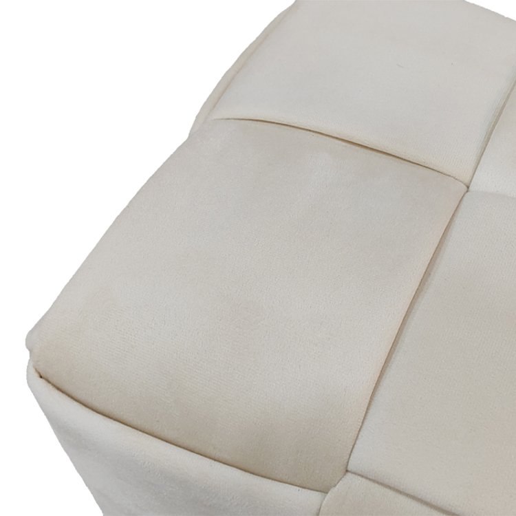 Σκαμπό Jisko pakoworld μπεζ βελούδο 38x38x40εκ 257-000028