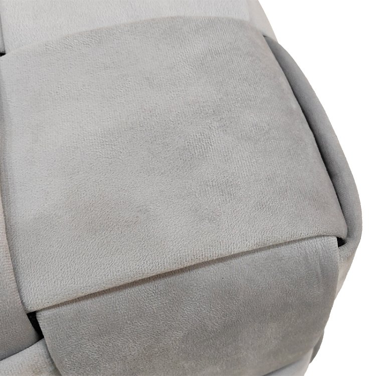 Σκαμπό Jisko pakoworld γκρι βελούδο 38x38x40εκ 257-000029