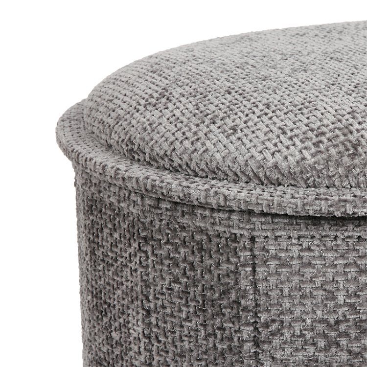 Σκαμπό-μπαούλο Trebia pakoworld γκρι ύφασμα 76x38x38εκ 257-000051
