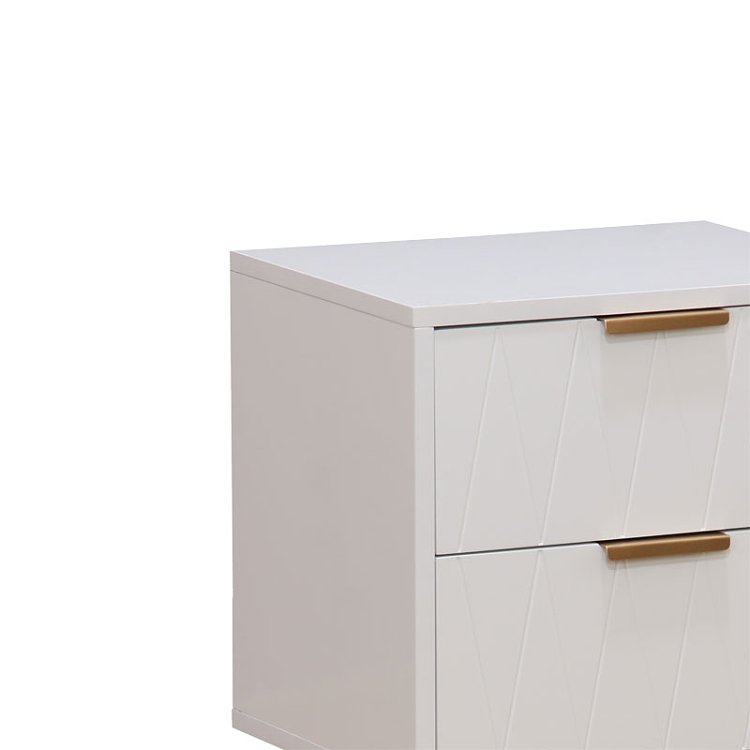 Κομοδίνο Culture pakoworld με 2 συρτάρια λευκό-χρυσό 40x35x52εκ 260-000013