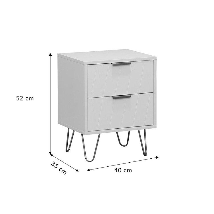 Κομοδίνο Culture pakoworld με 2 συρτάρια λευκό-χρυσό 40x35x52εκ 260-000013