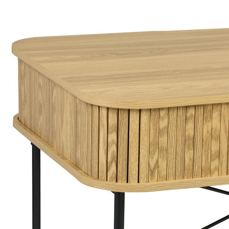 Γραφείο εργασίας Scandi pakoworld MDF/Metal σε φυσική απόχρωση με μεταλλικά μαύρα πόδια 120x60x76,5εκ 260-000024