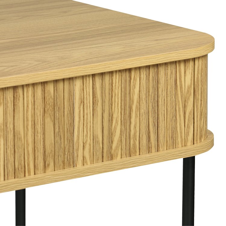 Γραφείο εργασίας Scandi pakoworld MDF/Metal σε φυσική απόχρωση με μεταλλικά μαύρα πόδια 120x60x76,5εκ 260-000024