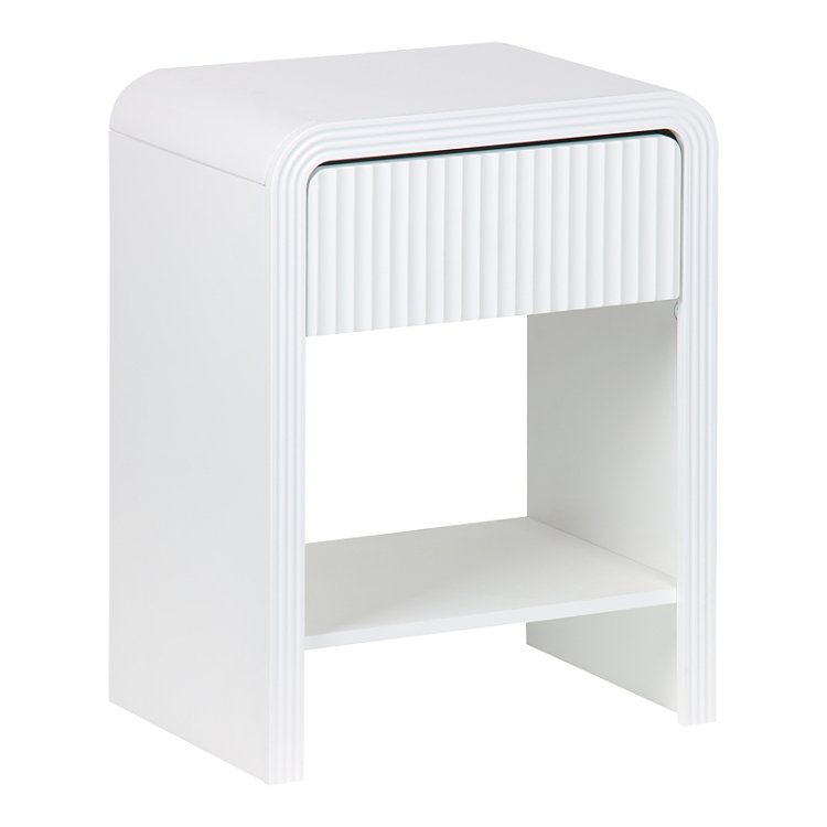 Κομοδίνο Zeplen pakoworld MDF σε λευκή απόχρωση 40x30x53εκ 260-000026