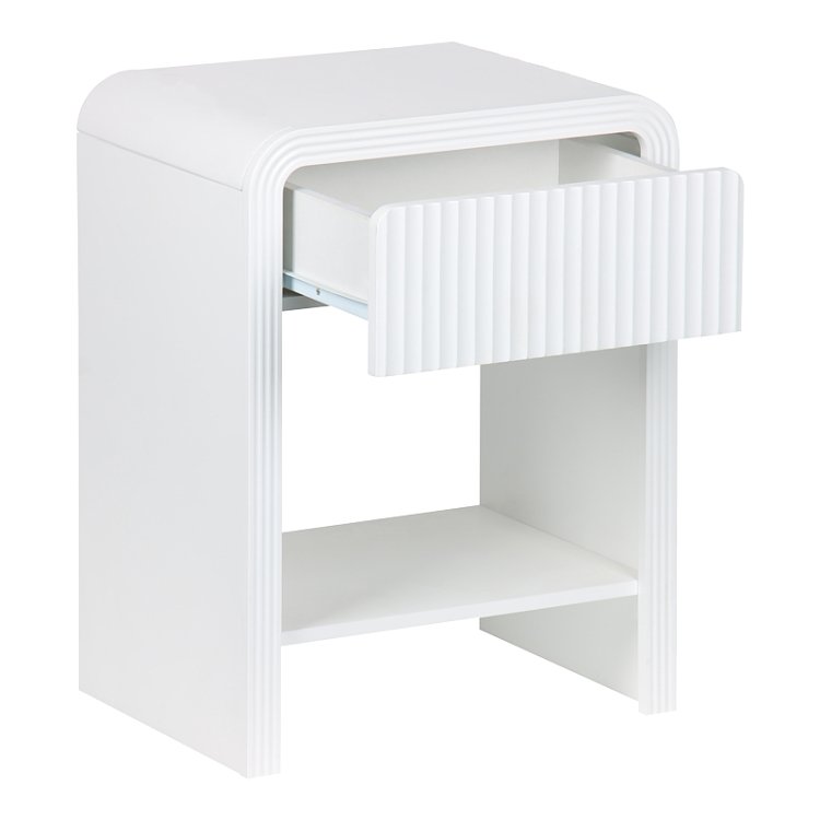 Κομοδίνο Zeplen pakoworld MDF σε λευκή απόχρωση 40x30x53εκ 260-000026