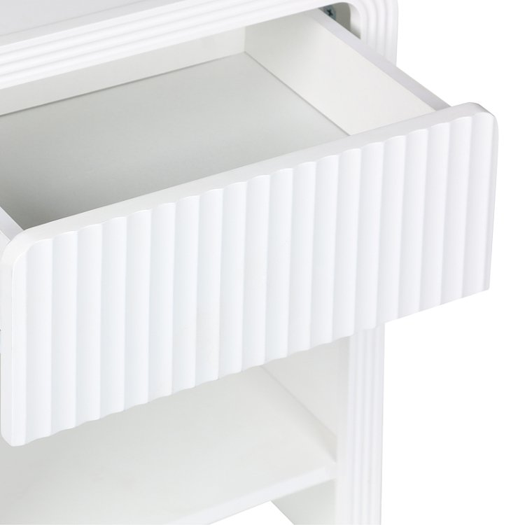 Κομοδίνο Zeplen pakoworld MDF σε λευκή απόχρωση 40x30x53εκ 260-000026