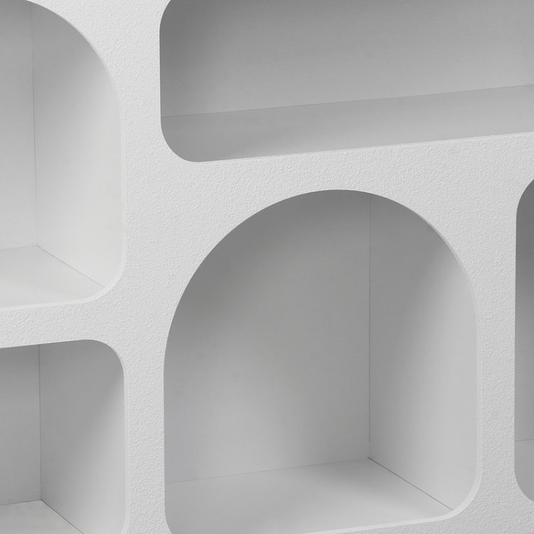 Μπουφές Emersi pakoworld με ράφια mdf σε λευκή απόχρωση 164x34x76εκ 260-000038