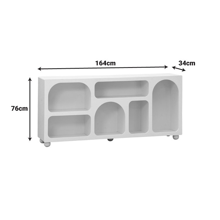 Μπουφές Emersi pakoworld με ράφια mdf σε λευκή απόχρωση 164x34x76εκ 260-000038