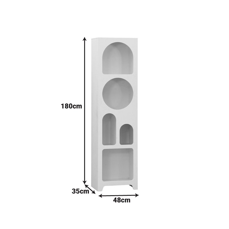 Βιβλιοθήκη Emersi pakoworld mdf σε λευκή απόχρωση 48x35x180εκ 260-000041