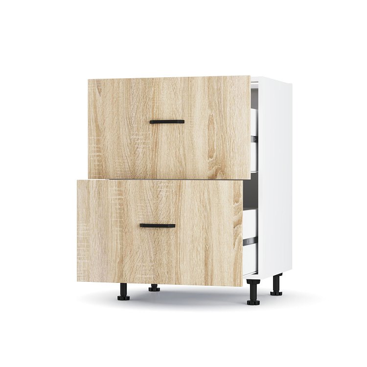 Modest Κάτω Ντουλάπι με 2 συρτάρια Σονόμα 60x48x82cm LD1160M01