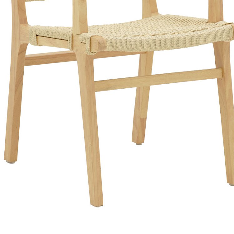Πολυθρόνα Julien pakoworld rubber wood και σχοινί σε φυσική απόχρωση 62x60x85εκ 263-000006