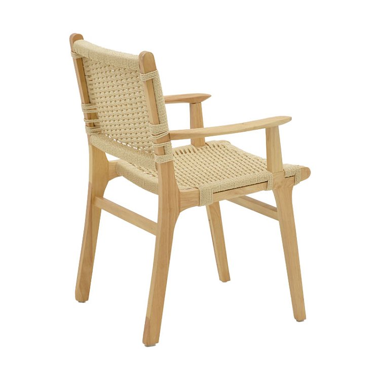 Πολυθρόνα Julien pakoworld rubber wood και σχοινί σε φυσική απόχρωση 62x60x85εκ 263-000006