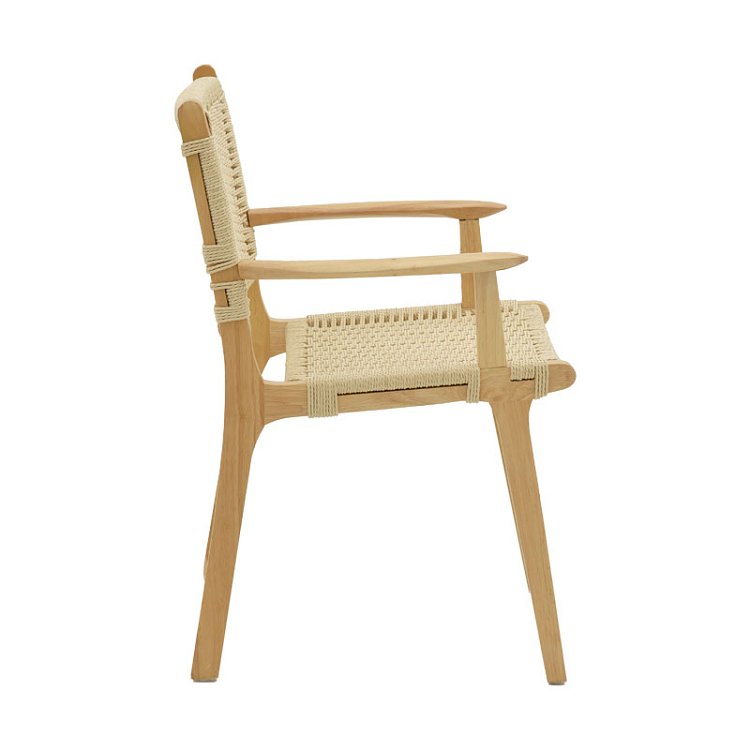 Πολυθρόνα Julien pakoworld rubber wood και σχοινί σε φυσική απόχρωση 62x60x85εκ 263-000006