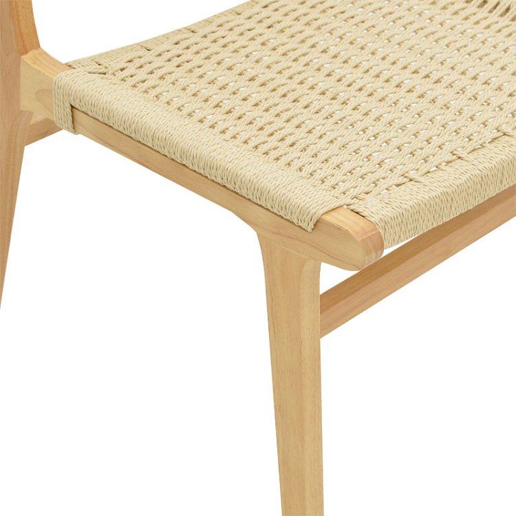 Καρέκλα Julien pakoworld rubberwood φυσικό-έδρα φυσικό σχοινί 61x54x85εκ 263-000007