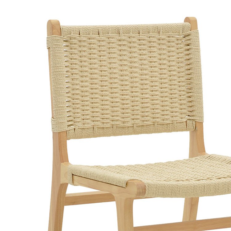 Καρέκλα Julien pakoworld rubberwood φυσικό-έδρα φυσικό σχοινί 61x54x85εκ 263-000007