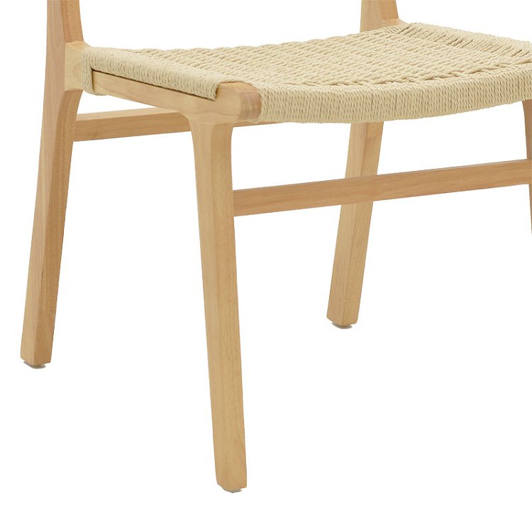 Καρέκλα Julien pakoworld rubberwood φυσικό-έδρα φυσικό σχοινί 61x54x85εκ 263-000007
