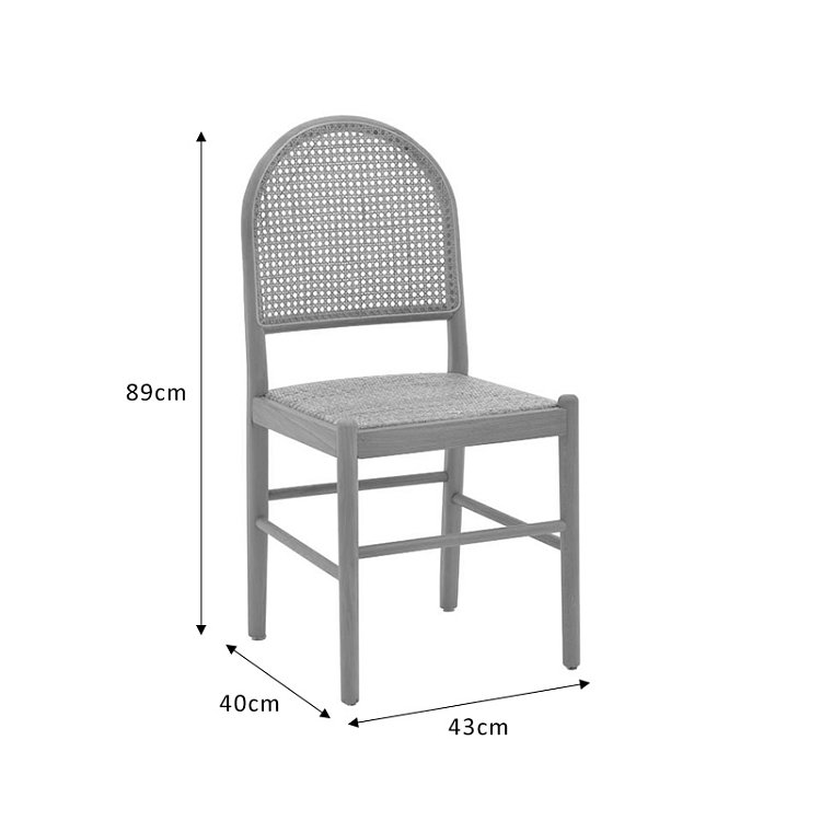 Καρέκλα Alessia pakoworld ξύλο οξιάς-rattan φυσικό 43x44x89εκ 263-000010