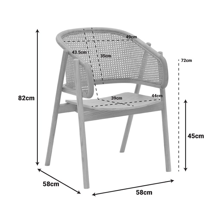 Πολυθρόνα Wenzy pakoworld φυσικό Rattan - μασίφ ξύλο toon 58x58x82εκ 263-000028