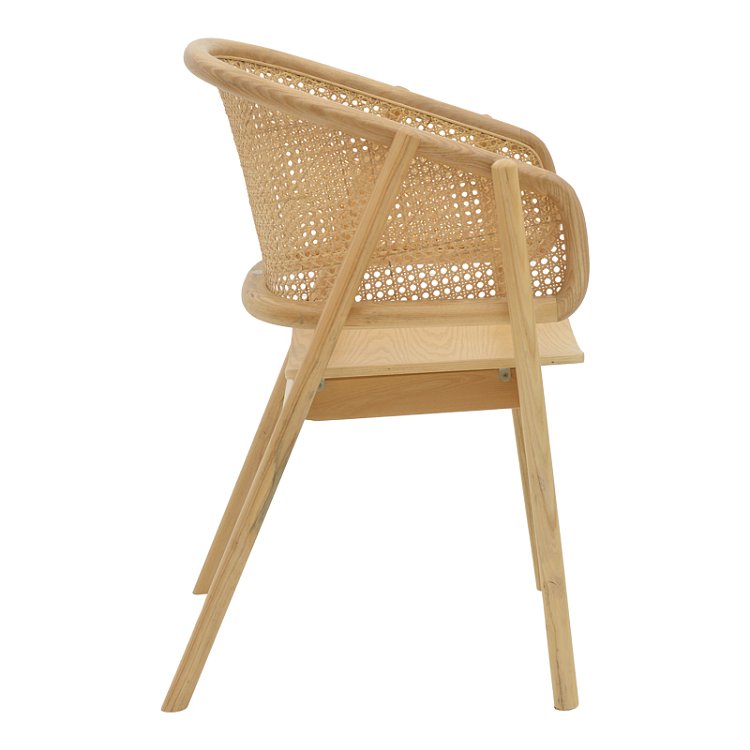 Πολυθρόνα Wenzy pakoworld φυσικό Rattan - μασίφ ξύλο toon 58x58x82εκ 263-000028